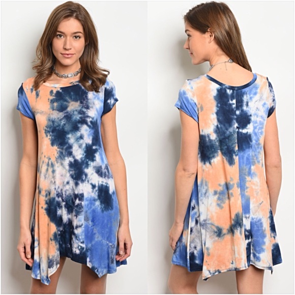 Flattering Flowy Tie Dye Tunic Dress SML - Picture 3 of 6